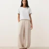 Pantalones bombachos a rayas 100 % lino