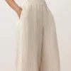 Pantalones bombachos a rayas 100 % lino