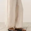 Pantalones bombachos a rayas 100 % lino
