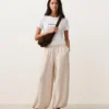 Pantalones bombachos a rayas 100 % lino