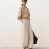 Pantalones bombachos a rayas 100 % lino