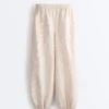 Pantalones bombachos a rayas 100 % lino