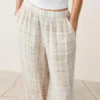Pantalones bombachos de mezcla de lino y lyocell