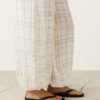 Pantalones bombachos de mezcla de lino y lyocell