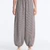 Pantalones bombachos largos de mezcla de lyocell con estampado de cuadros vichy Pantalones bombachos largos de mezcla de lyocell con estampado de cuadros vichy