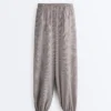 Pantalones bombachos largos de mezcla de lyocell con estampado de cuadros vichy Pantalones bombachos largos de mezcla de lyocell con estampado de cuadros vichy