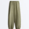 Pantalones bombachos tipo cargo 100 % lino