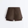 Pantalones cortos 2 en 1 de talle medio y tacto Light Touch