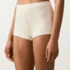 Pantalones cortos de bikini de cintura alta de croché con textura de burbujas Pantalones cortos de bikini de cintura alta de croché con textura de burbujas