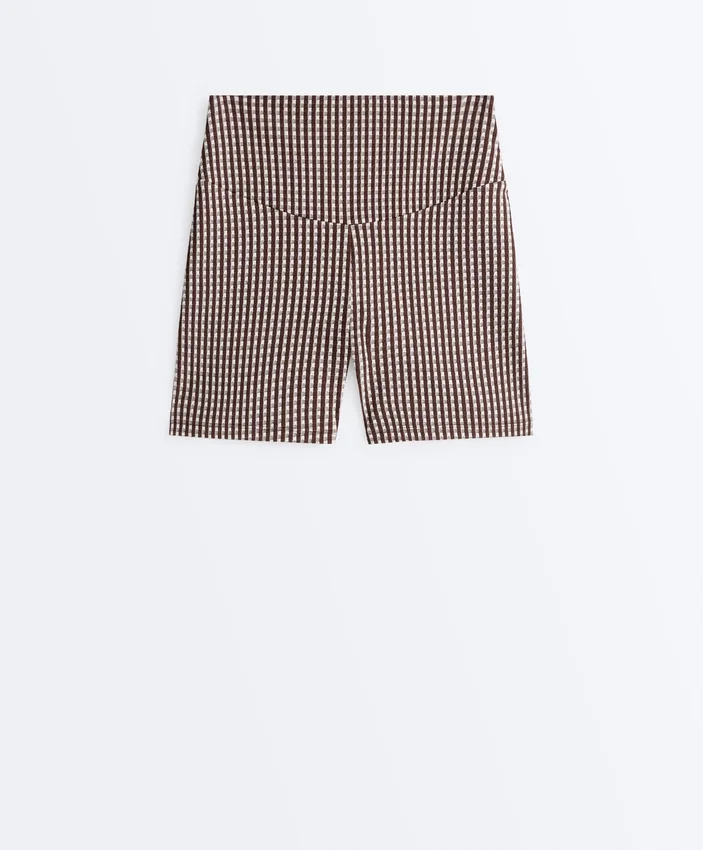 Pantalones cortos de cuadros Comfortlux de talle alto de 10 cm Pantalones cortos de cuadros Comfortlux de talle alto de 10 cm