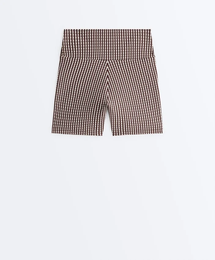 Pantalones cortos de cuadros Comfortlux de talle alto de 10 cm Pantalones cortos de cuadros Comfortlux de talle alto de 10 cm