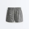 Pantalones cortos de mezcla de lyocell con estampado de cuadros vichy