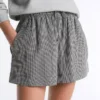 Pantalones cortos de mezcla de lyocell con estampado de cuadros vichy