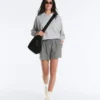 Pantalones cortos de mezcla de lyocell con estampado de cuadros vichy