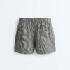 Pantalones cortos de mezcla de lyocell con estampado de cuadros vichy