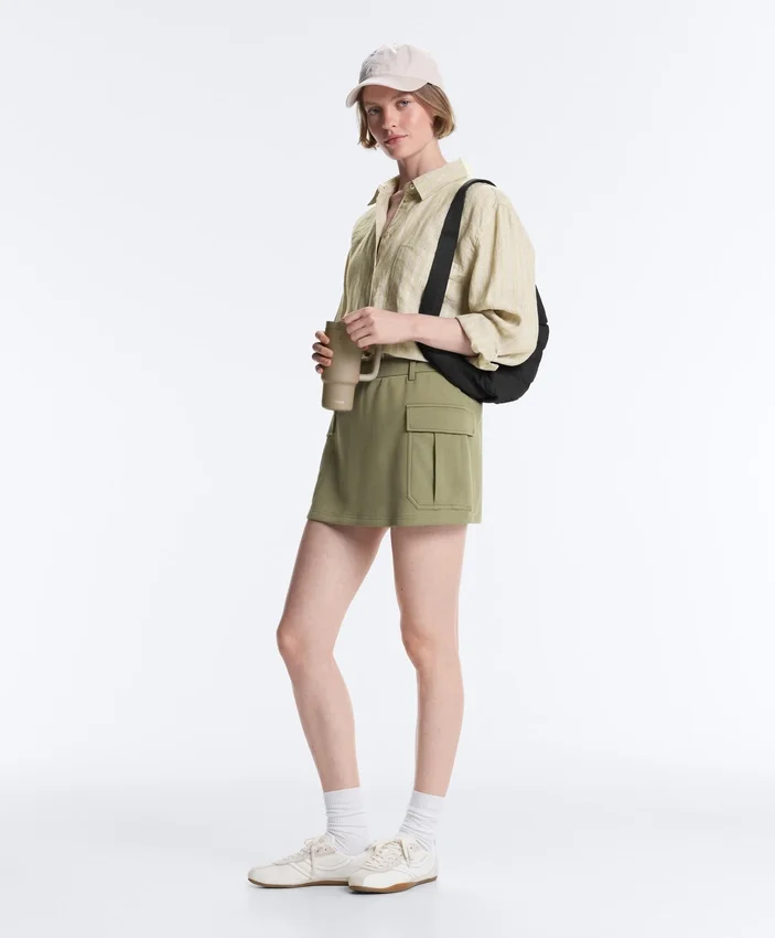 Pantalones cortos de piqué con bolsillos de algodón Pantalones cortos de piqué con bolsillos de algodón