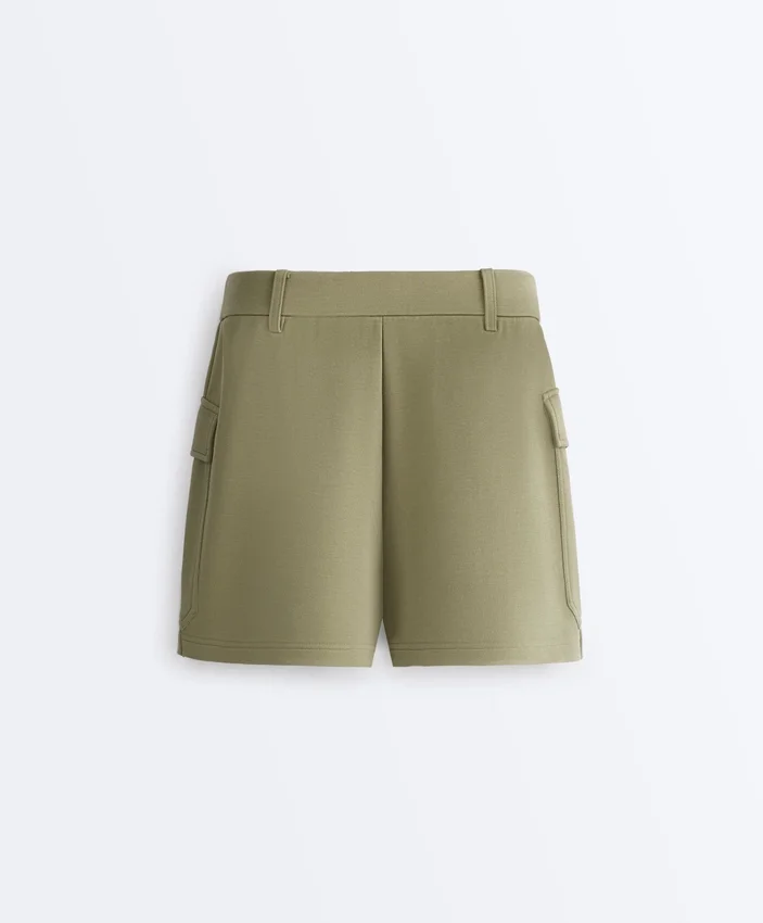 Pantalones cortos de piqué con bolsillos de algodón Pantalones cortos de piqué con bolsillos de algodón