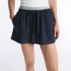 Pantalones cortos de piqué de algodón a rayas