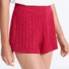 Pantalones cortos de punto trenzado lavado