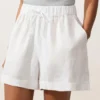 Pantalones cortos de talle medio 100 % lino
