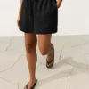 Pantalones cortos de talle medio 100 % lino