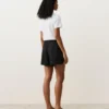 Pantalones cortos de talle medio 100 % lino