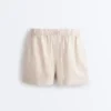 Pantalones cortos de talle medio 100 % lino