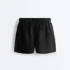 Pantalones cortos de talle medio 100 % lino