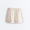 Pantalones cortos de talle medio 100 % lino