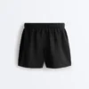 Pantalones cortos de talle medio 100 % lino