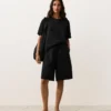 Pantalones cortos midi 100 % lino