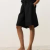 Pantalones cortos midi 100 % lino
