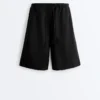 Pantalones cortos midi 100 % lino