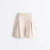 Pantalones cortos plisados a rayas anchas