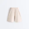Pantalones cortos plisados a rayas anchas