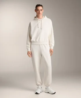 Sudadera con capucha de corte recto en modal cepillado