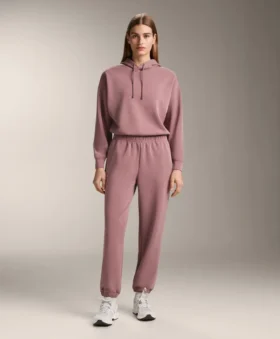 Sudadera con capucha de corte recto en modal cepillado