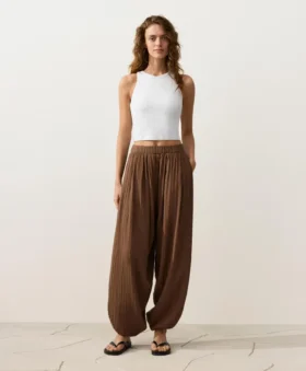 Pantalones de corte holgado 100 % algodón