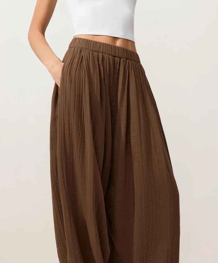 Pantalones de corte holgado 100 % algodón Pantalones de corte holgado 100 % algodón