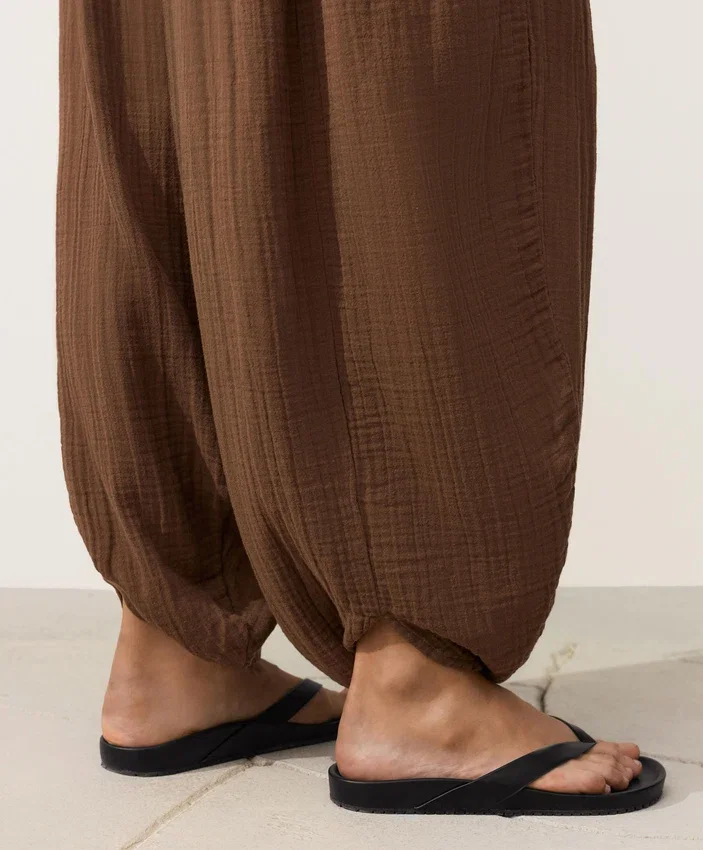 Pantalones de corte holgado 100 % algodón Pantalones de corte holgado 100 % algodón
