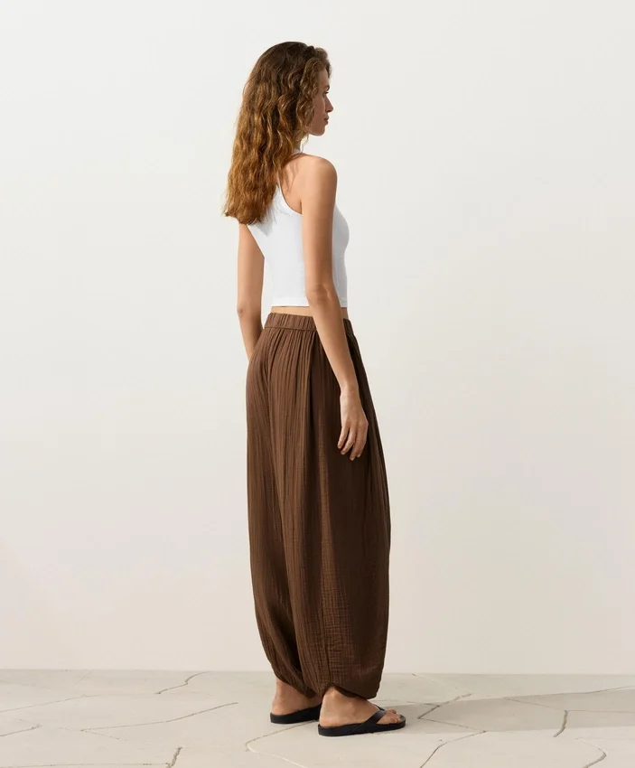 Pantalones de corte holgado 100 % algodón Pantalones de corte holgado 100 % algodón