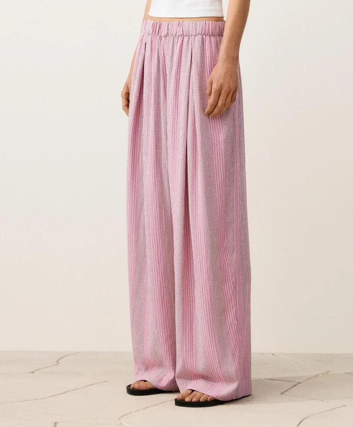 Pantalones de corte recto a rayas Pantalones de corte recto a rayas