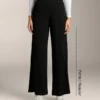 Pantalones de corte recto con botones y ribete de modal Soft Touch Pantalones de corte recto con botones y ribete de modal Soft Touch