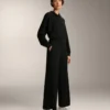 Pantalones de corte recto con botones y ribete de modal Soft Touch Pantalones de corte recto con botones y ribete de modal Soft Touch