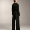 Pantalones de corte recto con botones y ribete de modal Soft Touch Pantalones de corte recto con botones y ribete de modal Soft Touch