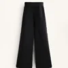 Pantalones de corte recto con botones y ribete de modal Soft Touch Pantalones de corte recto con botones y ribete de modal Soft Touch
