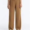 Pantalones de corte recto con estructura de punto en los laterales