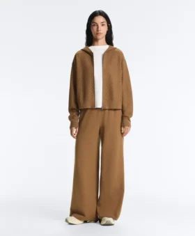 Pantalones de corte recto con estructura de punto en los laterales