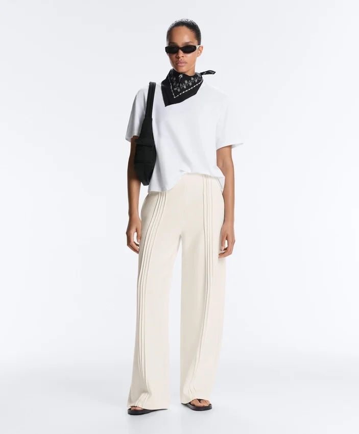 Pantalones de corte recto con modal Soft Touch y ribetes Pantalones de corte recto con modal Soft Touch y ribetes