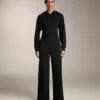 Pantalones de corte recto con modal y pliegues